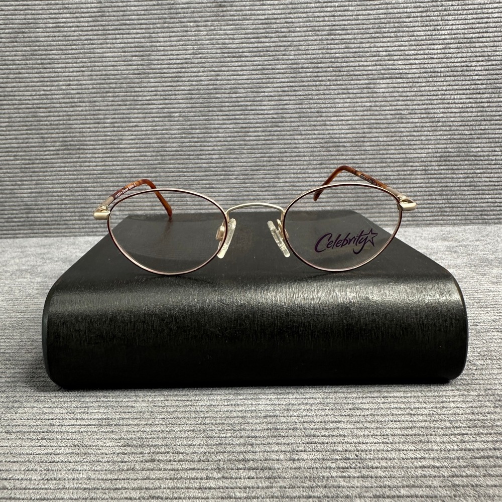 Celebrity by Altair Eyewear 11 Satin Gold Tort Oval Glasses Frames Y2kItaly